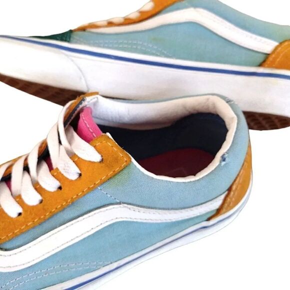 VANS Old Skool Blue Colorblock Suede Canvas Skate Sneakers W6 Y4.5 - Picture 12 of 16